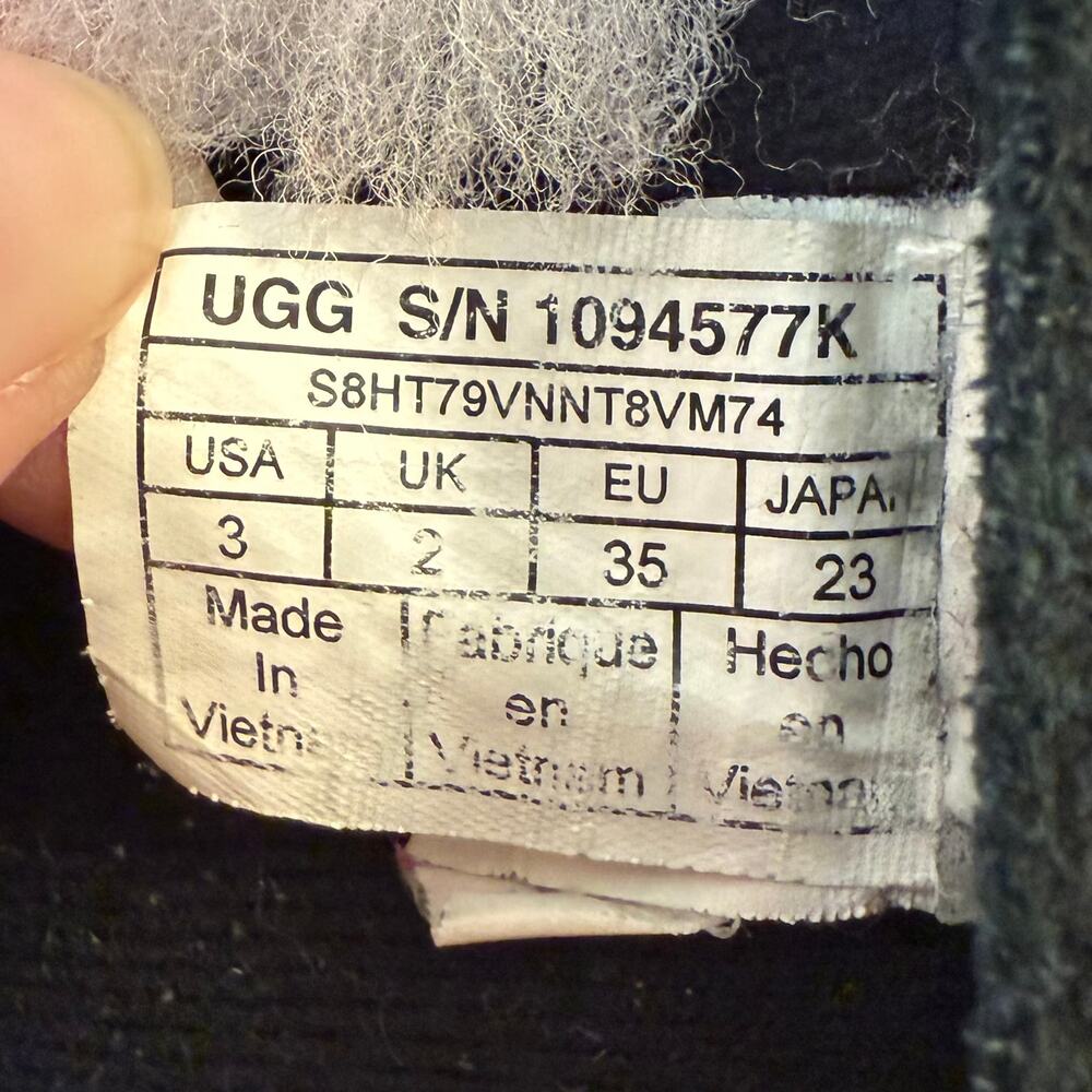 UGG Australia Boots Nessa Shearling Lined Black Suede Mid Calf Zip Up US 3 EU 35 - Picture 8 of 11
